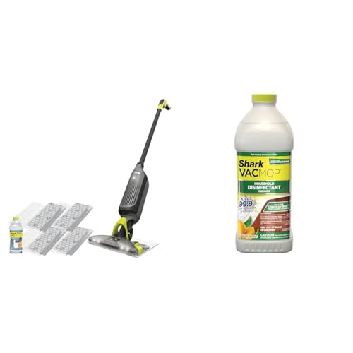Image of Shark VACMOP Pro Cordless Hard Floor Cleaner, Vacuum and Spray Mop + VACMOP Household Disinfectant Cleaner Refill 2L Bottle, Compatible with VM252 & VM180, Includes 4 Disposable Pads