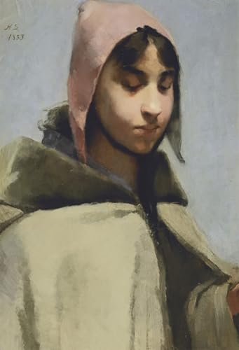Tableau Helene Schjerfbeck impression d'art vintage de robe de campagne 60x90cm