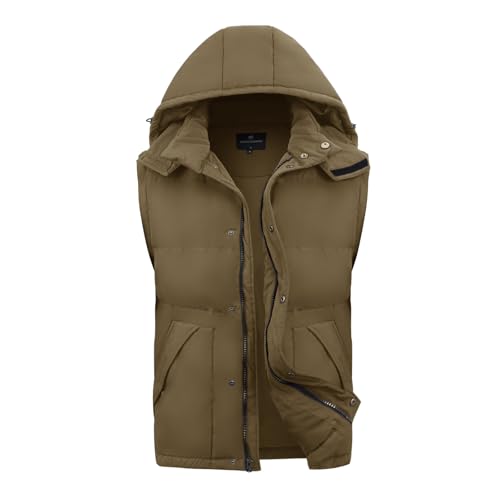 WEEN CHARM Men's Removable Sleeves Winter Coat Puffer Vest Waterproof Parka Jacket Warm Thicken Ski Coat with Removable Hood4