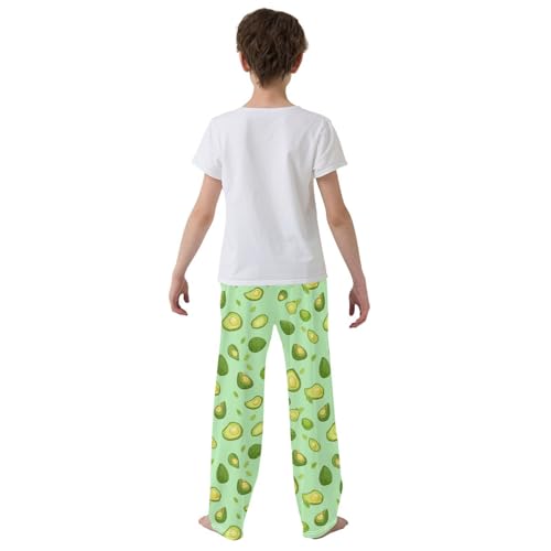 Boys' Pants Avocado Green Leaf Fruit Long Bottoms Jogger Pants Elastic Waist Trousers with Pockets S-XL 5