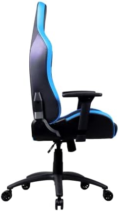 Oversteel DIAMOND - Professional Gaming Chair, Leatherette, 3D Armrests, Height-adjustable, 180° Reclining, Class 4 Gas Spring, Up to 150Kg, Including Neck and Back Cushion, Blue Colour