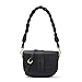 YXBQueen Black Bags for Women Purses and Handbags PU Leather Crossover Bag Over the Shoulder Bags, Black Saddle Bags