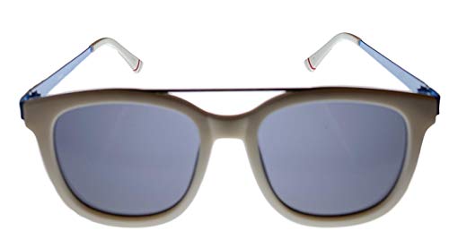 Fila Mens White Blue Single Top Bar Soft Square Sunglass SF9335 06VC2