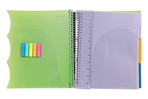 Carnet à spirales 3 sujets Mintra Office vert 21,6x28 cm