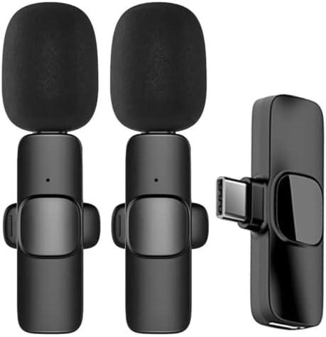 Microfone de Lapela, Tipo-C, 2 por 1, Plug and Play, Timbre Claro...