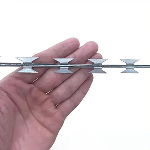 Razor Wire Fence,Barbed Concertina Wire, Galvanized Steel Razor Wire, Helical Wire Fence for Garden Yard, Commercial Residential Security Fencing(15m/49ft)