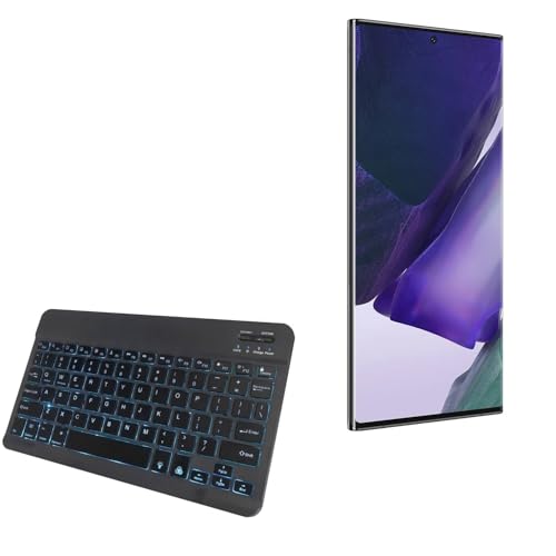 BoxWave Keyboard Compatible with Samsung Galaxy Note 20 Ultra - SlimKeys Bluetooth Keyboard - with Backlight, Portable Slim LED 7 Colors - Jet Black