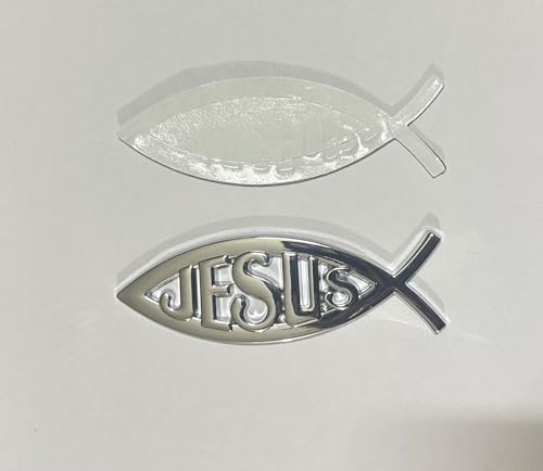 Image of Emblems for Car & Bike Metal Lo.go and Grill Me.tal Lo.go, Auto Accessories for Car Emblem 3D Badge Auto Racing Sport Sticker Grand Tourer Decal. (Jesus Chrome Metal Sticker)