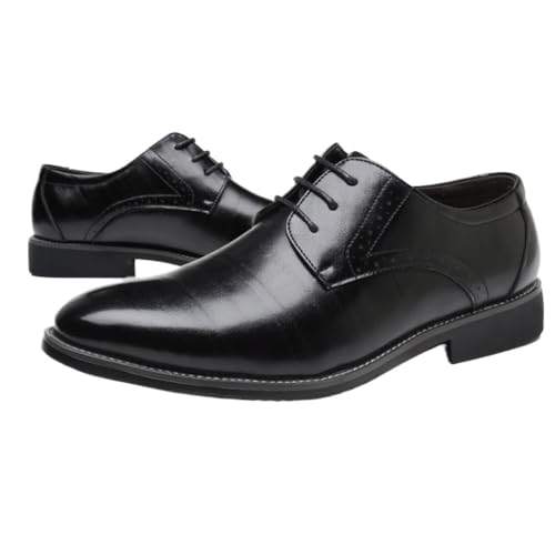 Men's Work Oxford Dress Shoes Pu Leather Lace Up Round Toe Non Slip Rubber Sole Low Top Uniform Professional Comfortable Slip Resistant2