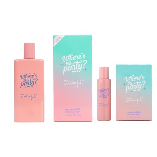 MR WONDERFUL - Where's the Party? Pack 2 Productos, Promoción 150 ml + 30 ml, Perfume Mujer, Colonia Mr Wonderful, Perfumada y en Formato Spray, Eau de Toilette Femenina, Fragancia Oriental Vainilla
