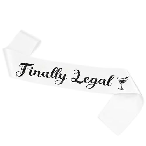 Unique Party Supplies 21st Birthday Finally Legal Sash