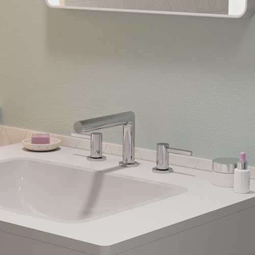 hansgrohe Zesis S - Waschtischarmatur mit Zugstangen-Ablauf, Wasserhahn Bad mit Auslaufhöhe 104 mm, Mischbatterie Waschbecken wassersparend (EcoSmart+), Chrom, 74733000
