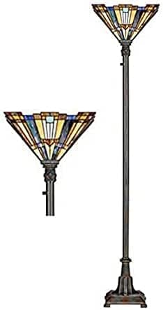 BELOFAY Tiffany Stained Glass Handmade Floor Lamps for Living Room, Bedroom, and Lounge (16-Inches, Flowers and Herbs Tiffany)