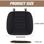 MYFAMIREA Car Seat Cushion Pad 1.2" Thick Comfort Seat Protector for Car Driver Seat Office Chair Home Use Memory Foam Seat Cushion with Non Slip Bottom, 20'' x 18.5'', Black - Image 2