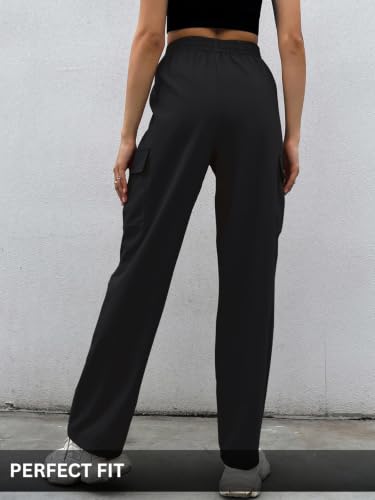 Image of Leriya Fashion Women's Elastic Waist Cargo Pants| Casual Loose Fit Jogger Trousers with Pockets| Lightweight Streetwear Pants for Women