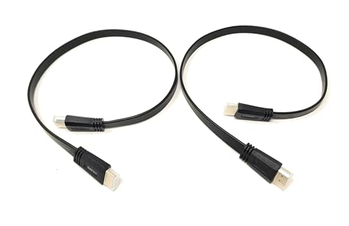 mCore 2pcs. 50cm Flat HDMI to HDMI Cable/Lead Ultra HD (4K) 3D-compatible Gold-Plated, Compatible with LCD LED UHD HD TV Game Console Laptop PC (2, 0.5m)