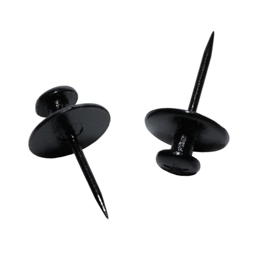 Image of 25 Pcs Black Push Pins, Double Head Nails Decorative Tacks , Sturdy and Track-Less Wall Tacks for Easy Picture Hanging(Star Pattern)