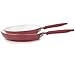 WearEver C943S2 Pure Living Nonstick Ceramic Coating Scratch-Resistant PTFE PFOA and Cadmium Free Dishwasher Safe Oven Safe 8-Inch and 10-Inch Saute / Fry Pan Cookware Set, 2-Piece, Red