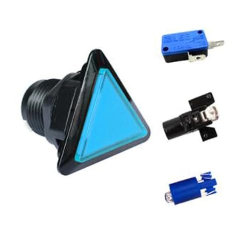 Interrupteur vidéo triangle bleu de 39mm pour remplacer un bouton défectueux et sans éclat