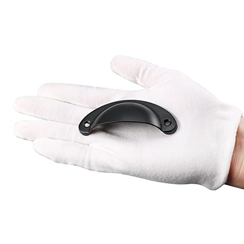 Uxcell Cup Pulls, Carbon Steel Shell Pull Handles Black For Dresser Kitchen Cabinet Drawer, 3.19" Length 1.38" Width,10 Pack #TOP4