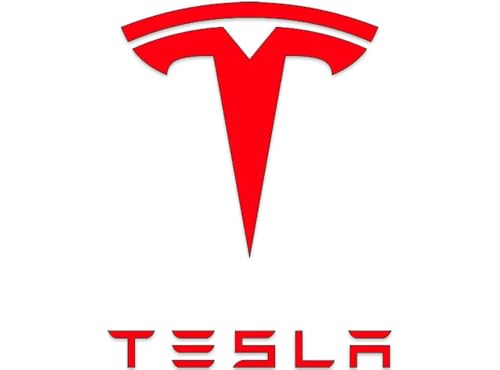 Large Red: Tesla Logo Sticker (Vinyl Decal Insignia Elon Musk Design for Electric Cars Trucks Laptops (8.5 x 11 inch)