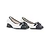 Hispanitas_ Bailarina tacón Medio Blanco-Negro HV00236 para Mujer,Talla 35