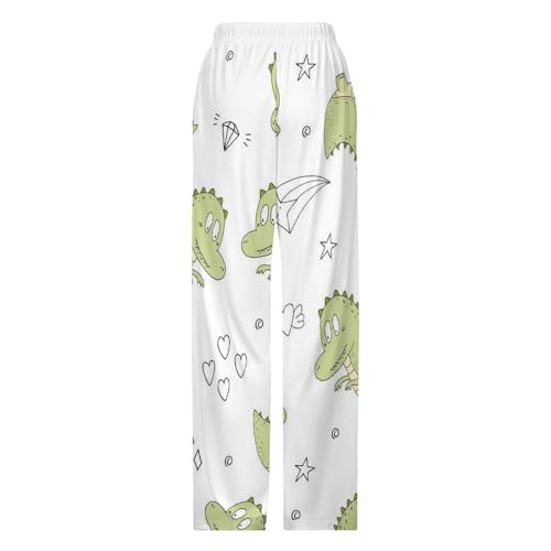 Vêtements de nuit cartoon dinosaur coupe longue fluide et poches intégrées - 5