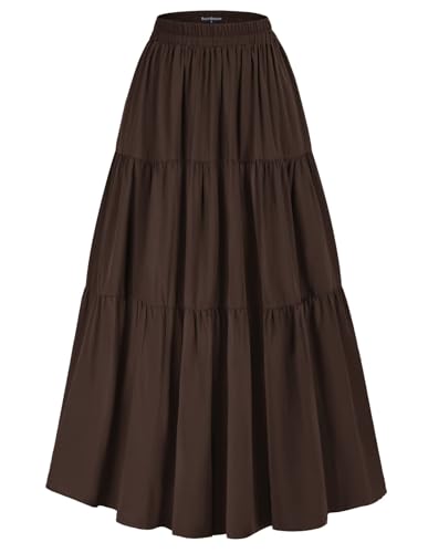 Scarlet Darkness Maxi Long Skirts for Women Summer Flowy Renaissance Skirt with Pockets