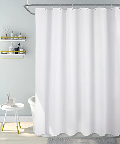 Lamplig Microfiber Fabric Shower Curtain Liners For Bathroom Embossed Pattern Texture Waterproof Super Soft Shower Curtains With Hooks For Bathtub 72X72 Inches Ideal (White) #TOP10