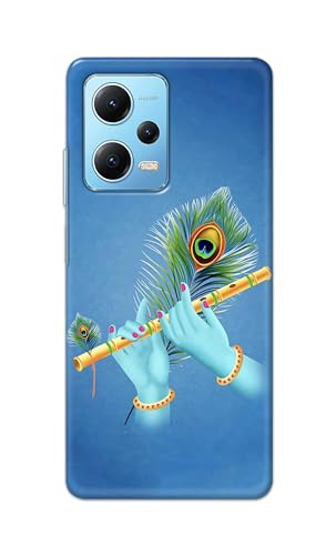 Image of Plastic Printfidaa Printed Hard Back Cover Case For Mi Redmi Note 12 5G | Mi Poco X5 5G Back Cover (Flute In Krishna Hands) -112