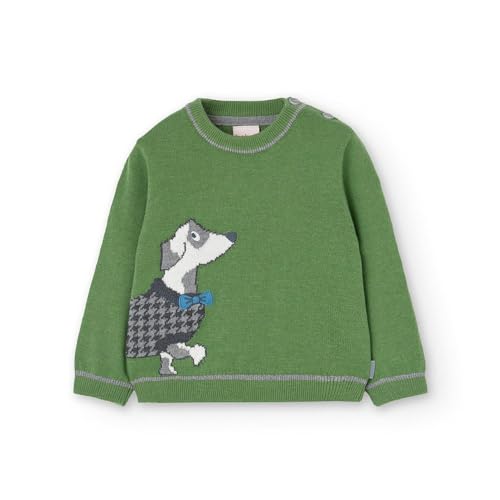 Jersey de tricotosa para bebé niño boboli verde de punto fino de alta calidad