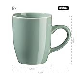 MÄSER 931845 Serie Elissa Modernes Geschirr Set für 6 Personen in Grün mit weißem Rand, 24-teiliges Kombiservice, Steinzeug