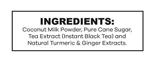 Quik Tea Vegan Turmeric Ginger Instant Chai Tea Latte - 10 Count Single Box - Convenient, Easy Ayurvedic Dairy Free Alternative - Just Add Hot Water - All Natural Non Gmo Superfood #TOP3