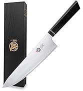 MITSUMOTO SAKARI 8 Inch Japanese Gyuto Chef Knife, Professional VG-10 Steel Kitchen Knife, Hand F...