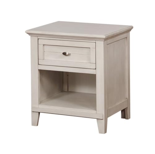 LCH Gamora Wood 1-Drawer Kids Nightstand in Antique White