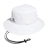 adidas Men's Victory Bucket Hat Outdoors and Sideline Wide Brim Style for Sun Protection, White/Onix Grey/4.0, Large-X-Large