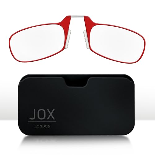 JOX Nose Reading Glasses with Compact Case - Slim Nose Reading Glasses to stick on the mobile phone - Armless Glasses - Unmatched Clarity and Comfort for Your Reading Needs