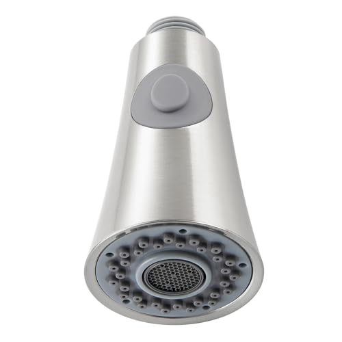 Angle Simple Kitchen Faucet Head Replacement, G 1/2 or 13/16 Inch Male Thread Connector, Tested to NSF/ANSI/CAN 61 & 372, Sink Sprayer Attachment, Stream and Spray Mode, Brushed Nickel