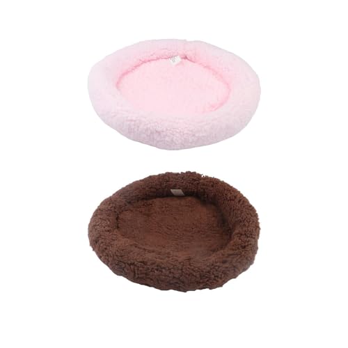 2 cuscini per criceti, rotondi e caldi, in peluche, per porcellini d'India, lavabili, per scoiattoli, topi, ratti, cincillà