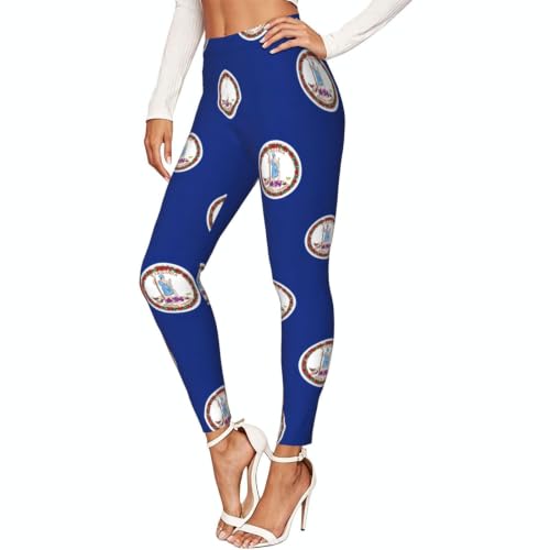 Leggings de la bandera de Virginia elásticos y suaves, pantalones de mujer para gimnasio