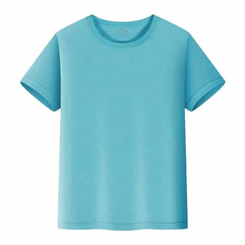 Camisetas Niños Top Manga Larga Camisetas Niños Camisetas Manga Corta Tops Sencillos Camisetas para Niños Niñas Unisex Niños Niños Niños Cuello Redondo, azul claro, 2-3 años