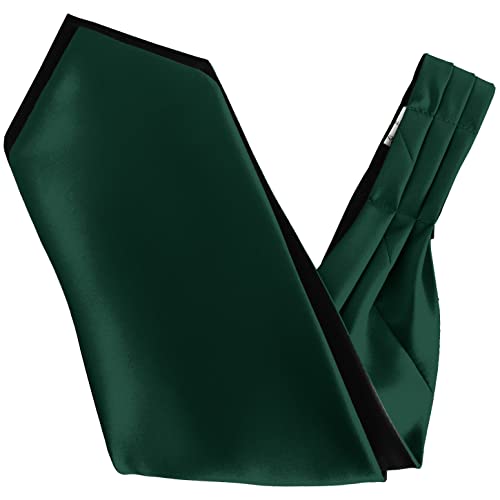 Cravate Ascot satin homme vert bouteille pour mariage et cérémonies