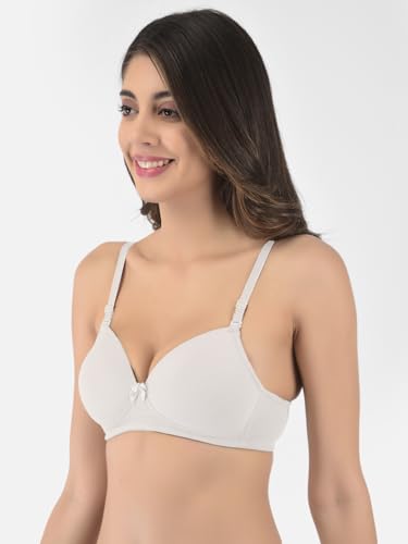 Image of Softline Women's Cotton-Rich Wire-Free Padded Bra | Full Coverage, Seamless & Breathable for Everyday Comfort | Soft Fabric with Supportive Fit for All-Day Wear