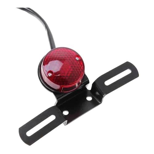 Feu arriere moto 12V universel avec support de plaque et lampe stop
