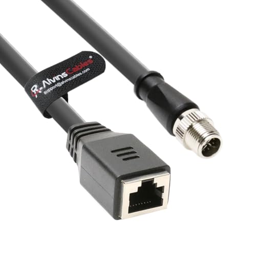Cable Ethernet Cat6a de 1m con conector M12 X-Code a RJ45 miniatura 1