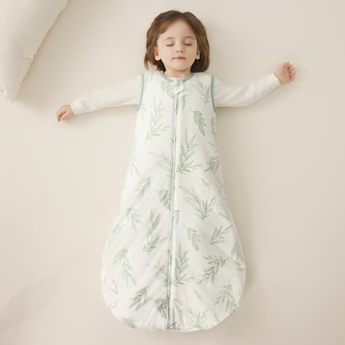 Image of Duomiaomiao 2 Pack Baby Sleep Sack 95% Rayon Made from Bamboo, 5% Spandex, 2.5 TOG Baby Wearable Blanket 0-6 Months, Premium Soft Winter Toddler Sleep Sack, 2-Way Zipper Sleeping Bag for Unisex Babies