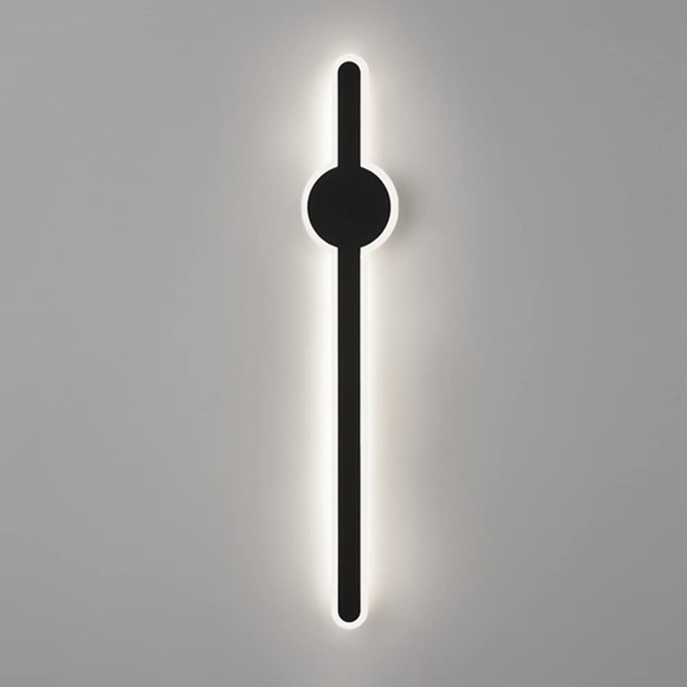 HYJAUSXB LED Long Wall Lamp Indoor Modern Black Vanity Light丨Frosted White Acrylic Up and Down Lighting Fixture丨Bedside Bedroom Aisle Lights丨Wall Sconces for Stair,Pathway,Hallway,Living (4000K 60CM)