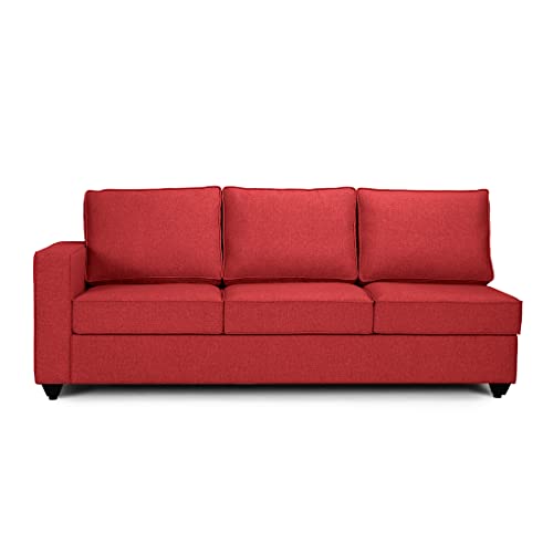 Image of Wakefit Sofa Set | 3 Year Warranty | Sofa 3 Seater, 3 Seater Sofa for Living Room, Wooden Sofa Set, 3 Seater + Right Aligned, Sofa for Living Room - Napper(Omega : Red)