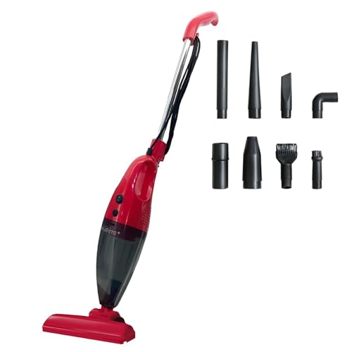 【アドアプス 】掃除機 コード式【12000Pa& HEPAフィルター＆500W】 スティック クリーナー 10本ノズル ３WAY スティック掃除機 コード式 軽量 コンパクト 操作簡単 車載用 家庭用 レッド ad-sjk-108-rd