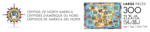 Rompecabezas Buffalo Games - Criptidos de Norteamérica, 300 piezas grandes para adultos | Arte de Carrie Wagner, fabricado en EE.UU., piezas de fácil agarre, cartón reciclado, tamaño: 21 x 15 pulgadas, incluye póster, arte enmarcable, ideal como regalo miniatura 7